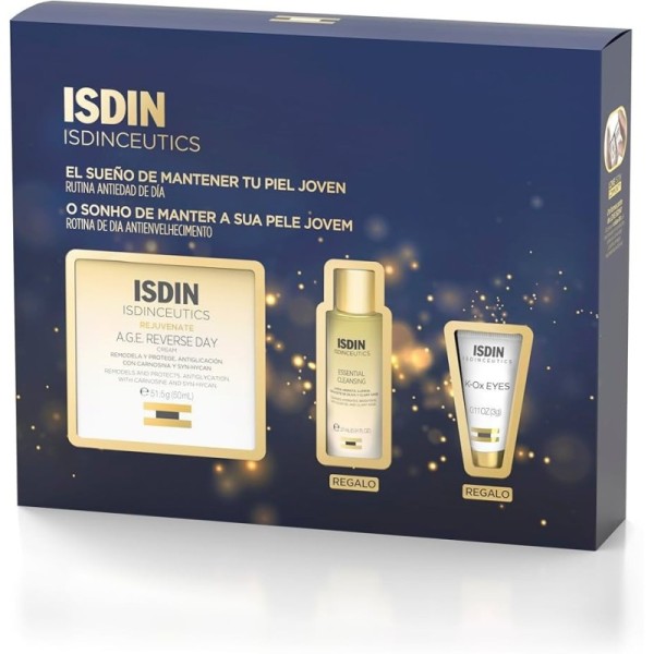Isdinceutics Pack Age Reverse Day- Crema + Limpiador + Contorno De Ojos