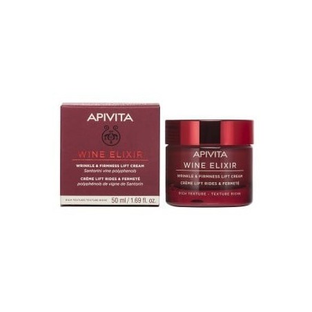 Apivita Wine Elixir Crema Antiarrugas y Reafirmante Efecto Lifting Textura Rica 50ml