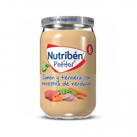 Nutribén Potitos Jamón y Ternera con Menestra de Verduras 235gr