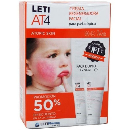 Leti AT4 Crema Regeneradora Facial 2 x 50ml