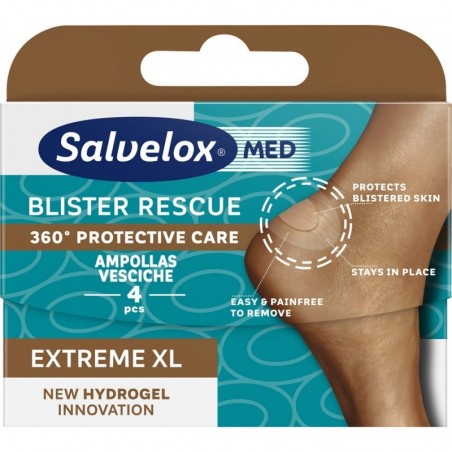 Salvelox Rescue Ampollas Talón Extreme XL Hydrogel 4uds