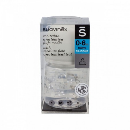 Suavinex The New Classic Biberón Silicona Tetina Anatómica T1M 150ml