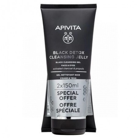 Apivita Black Detox Gel Limpiador Duplo 2 x 150ml