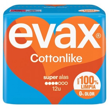 Evax Cottonlike Compresa Con Alas Super 12uds