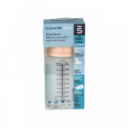 Suavinex Biberón Anticólico ZeroZero Flujo Medio +0M 270 ml